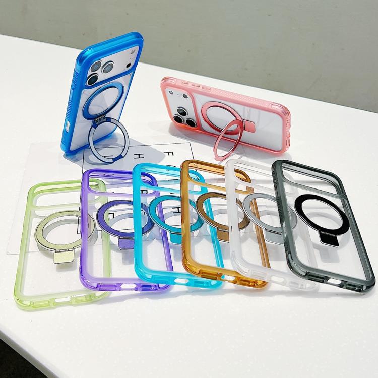 Translucent Edge Transparency Metal Holder MagSafe Phone Case