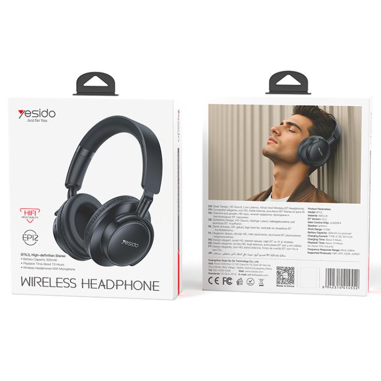 Yesido EP12 Over-Ear Wireless Bluetooth Headphones