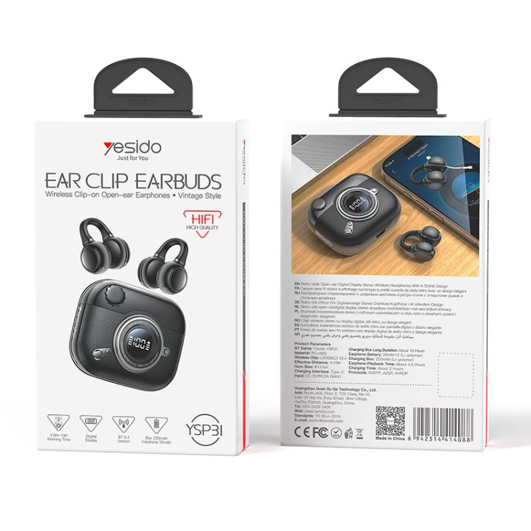 Yesido YSP31 Clip-on Open Ear OWS Wireless Bluetooth Earphones