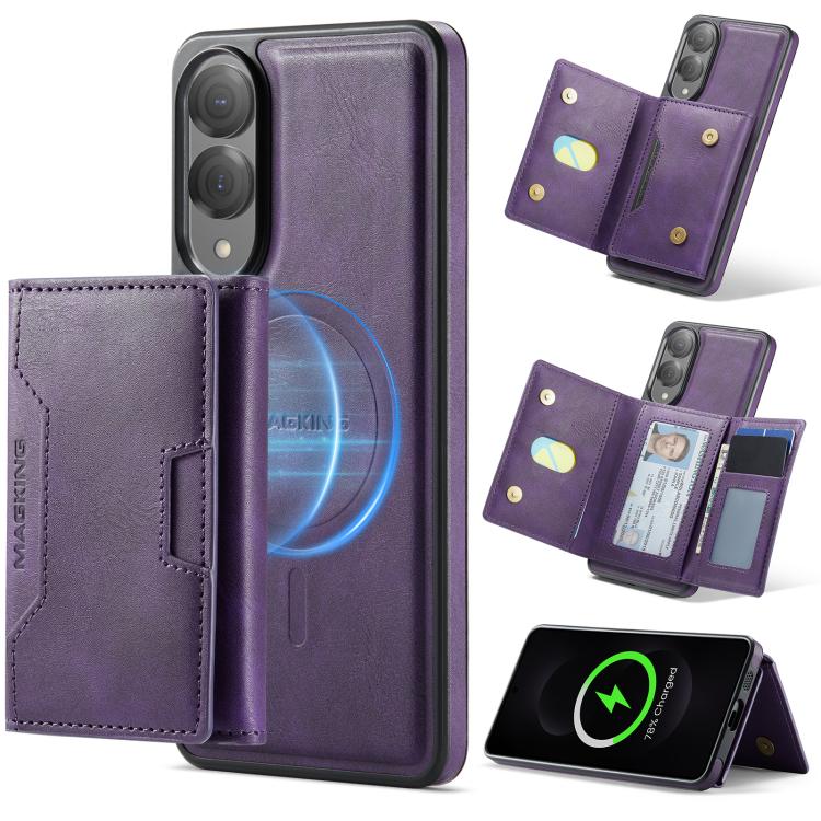 MAGKING K4 Series MagSafe RFID Tri-fold Card Bag Detachable Phone Case, For Samsung Galaxy S26+ 5G, For Samsung Galaxy S26 Ultra 5G, For Samsung Galaxy S26 5G, For Samsung Galaxy S25 FE 5G, For Samsung Galaxy S25 Edge 5G, For Samsung Galaxy S25 5G     ...