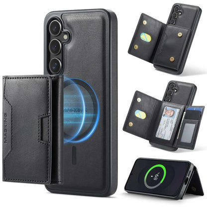 MAGKING K4 Series MagSafe RFID Tri-fold Card Bag Detachable Phone Case, For Samsung Galaxy S26+ 5G, For Samsung Galaxy S26 Ultra 5G, For Samsung Galaxy S26 5G, For Samsung Galaxy S25 FE 5G, For Samsung Galaxy S25 Edge 5G, For Samsung Galaxy S25 5G     ...