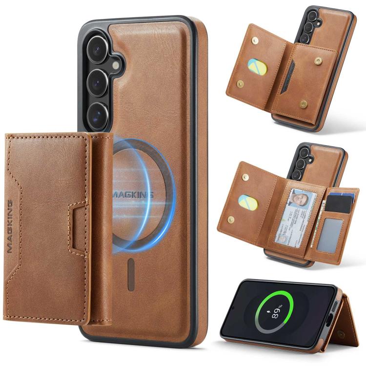 MAGKING K4 Series MagSafe RFID Tri-fold Card Bag Detachable Phone Case, For Samsung Galaxy S26+ 5G, For Samsung Galaxy S26 Ultra 5G, For Samsung Galaxy S26 5G, For Samsung Galaxy S25 FE 5G, For Samsung Galaxy S25 Edge 5G, For Samsung Galaxy S25 5G     ...