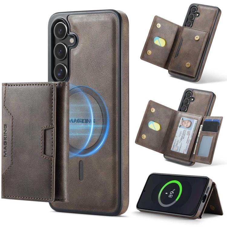 MAGKING K4 Series MagSafe RFID Tri-fold Card Bag Detachable Phone Case, For Samsung Galaxy S26+ 5G, For Samsung Galaxy S26 Ultra 5G, For Samsung Galaxy S26 5G, For Samsung Galaxy S25 FE 5G, For Samsung Galaxy S25 Edge 5G, For Samsung Galaxy S25 5G     ...