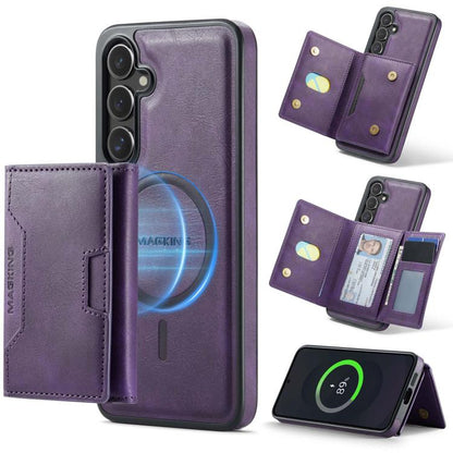 MAGKING K4 Series MagSafe RFID Tri-fold Card Bag Detachable Phone Case, For Samsung Galaxy S26+ 5G, For Samsung Galaxy S26 Ultra 5G, For Samsung Galaxy S26 5G, For Samsung Galaxy S25 FE 5G, For Samsung Galaxy S25 Edge 5G, For Samsung Galaxy S25 5G     ...