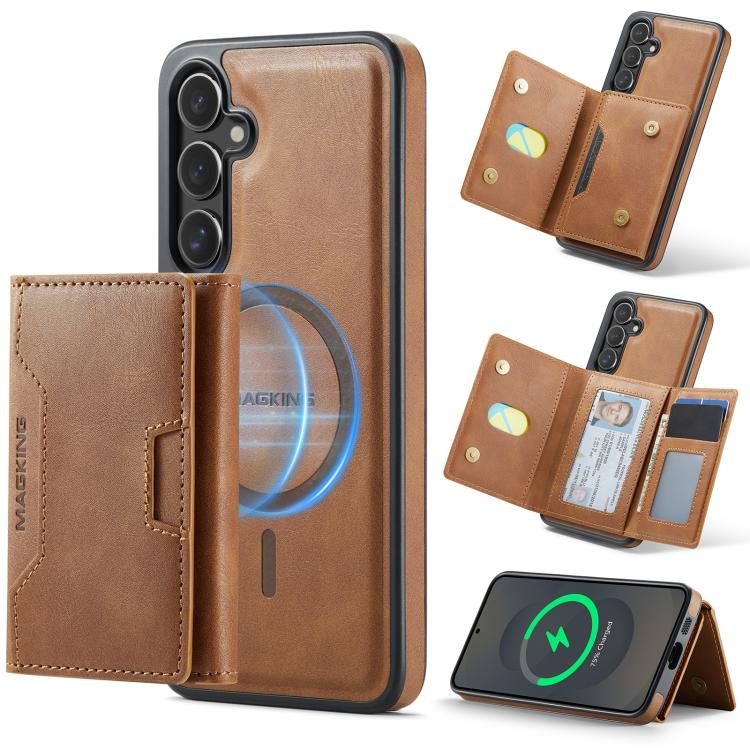 MAGKING K4 Series MagSafe RFID Tri-fold Card Bag Detachable Phone Case, For Samsung Galaxy S26+ 5G, For Samsung Galaxy S26 Ultra 5G, For Samsung Galaxy S26 5G, For Samsung Galaxy S25 FE 5G, For Samsung Galaxy S25 Edge 5G, For Samsung Galaxy S25 5G     ...