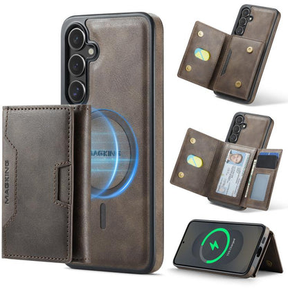 MAGKING K4 Series MagSafe RFID Tri-fold Card Bag Detachable Phone Case, For Samsung Galaxy S26+ 5G, For Samsung Galaxy S26 Ultra 5G, For Samsung Galaxy S26 5G, For Samsung Galaxy S25 FE 5G, For Samsung Galaxy S25 Edge 5G, For Samsung Galaxy S25 5G     ...