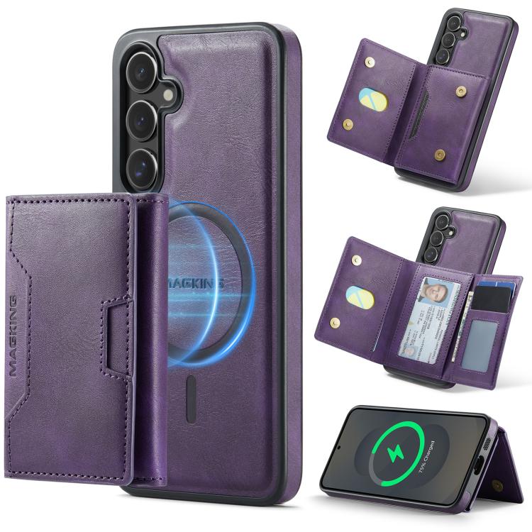 MAGKING K4 Series MagSafe RFID Tri-fold Card Bag Detachable Phone Case, For Samsung Galaxy S26+ 5G, For Samsung Galaxy S26 Ultra 5G, For Samsung Galaxy S26 5G, For Samsung Galaxy S25 FE 5G, For Samsung Galaxy S25 Edge 5G, For Samsung Galaxy S25 5G     ...