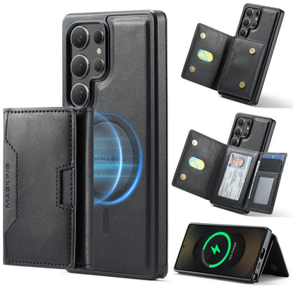 MAGKING K4 Series MagSafe RFID Tri-fold Card Bag Detachable Phone Case, For Samsung Galaxy S26+ 5G, For Samsung Galaxy S26 Ultra 5G, For Samsung Galaxy S26 5G, For Samsung Galaxy S25 FE 5G, For Samsung Galaxy S25 Edge 5G, For Samsung Galaxy S25 5G     ...