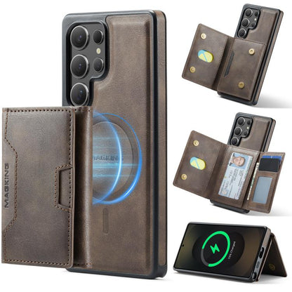 MAGKING K4 Series MagSafe RFID Tri-fold Card Bag Detachable Phone Case, For Samsung Galaxy S26+ 5G, For Samsung Galaxy S26 Ultra 5G, For Samsung Galaxy S26 5G, For Samsung Galaxy S25 FE 5G, For Samsung Galaxy S25 Edge 5G, For Samsung Galaxy S25 5G     ...