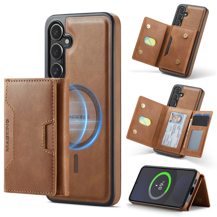 MAGKING K4 Series MagSafe RFID Tri-fold Card Bag Detachable Phone Case, For Samsung Galaxy S26+ 5G, For Samsung Galaxy S26 Ultra 5G, For Samsung Galaxy S26 5G, For Samsung Galaxy S25 FE 5G, For Samsung Galaxy S25 Edge 5G, For Samsung Galaxy S25 5G     ...