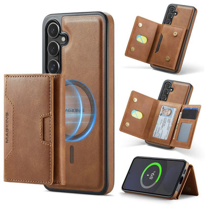 MAGKING K4 Series MagSafe RFID Tri-fold Card Bag Detachable Phone Case, For Samsung Galaxy S26+ 5G, For Samsung Galaxy S26 Ultra 5G, For Samsung Galaxy S26 5G, For Samsung Galaxy S25 FE 5G, For Samsung Galaxy S25 Edge 5G, For Samsung Galaxy S25 5G     ...