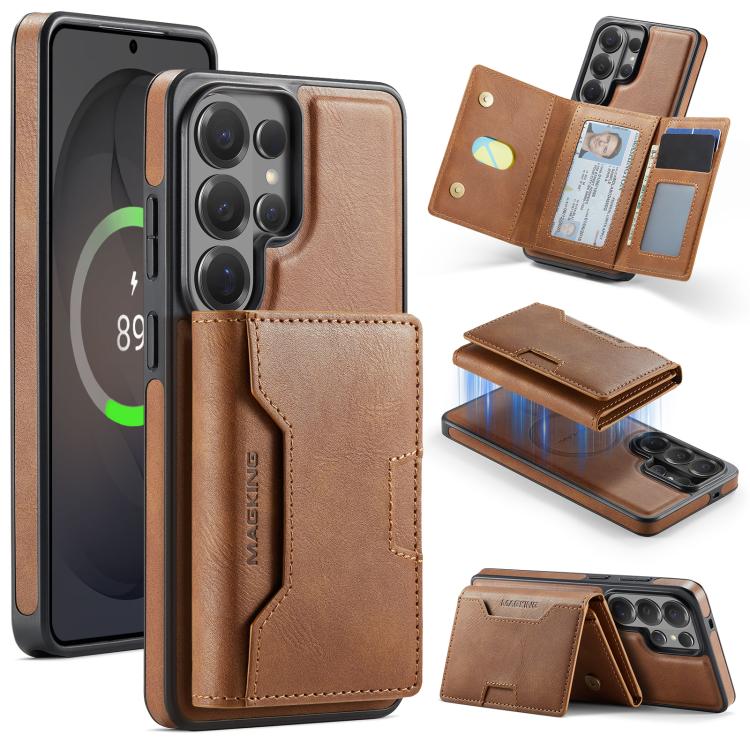 MAGKING K4 Series MagSafe RFID Tri-fold Card Bag Detachable Phone Case, For Samsung Galaxy S26+ 5G, For Samsung Galaxy S26 Ultra 5G, For Samsung Galaxy S26 5G, For Samsung Galaxy S25 FE 5G, For Samsung Galaxy S25 Edge 5G, For Samsung Galaxy S25 5G     ...
