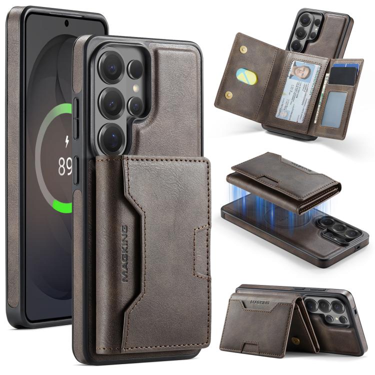 MAGKING K4 Series MagSafe RFID Tri-fold Card Bag Detachable Phone Case, For Samsung Galaxy S26+ 5G, For Samsung Galaxy S26 Ultra 5G, For Samsung Galaxy S26 5G, For Samsung Galaxy S25 FE 5G, For Samsung Galaxy S25 Edge 5G, For Samsung Galaxy S25 5G     ...