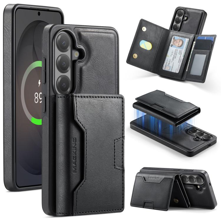 MAGKING K4 Series MagSafe RFID Tri-fold Card Bag Detachable Phone Case, For Samsung Galaxy S26+ 5G, For Samsung Galaxy S26 Ultra 5G, For Samsung Galaxy S26 5G, For Samsung Galaxy S25 FE 5G, For Samsung Galaxy S25 Edge 5G, For Samsung Galaxy S25 5G     ...