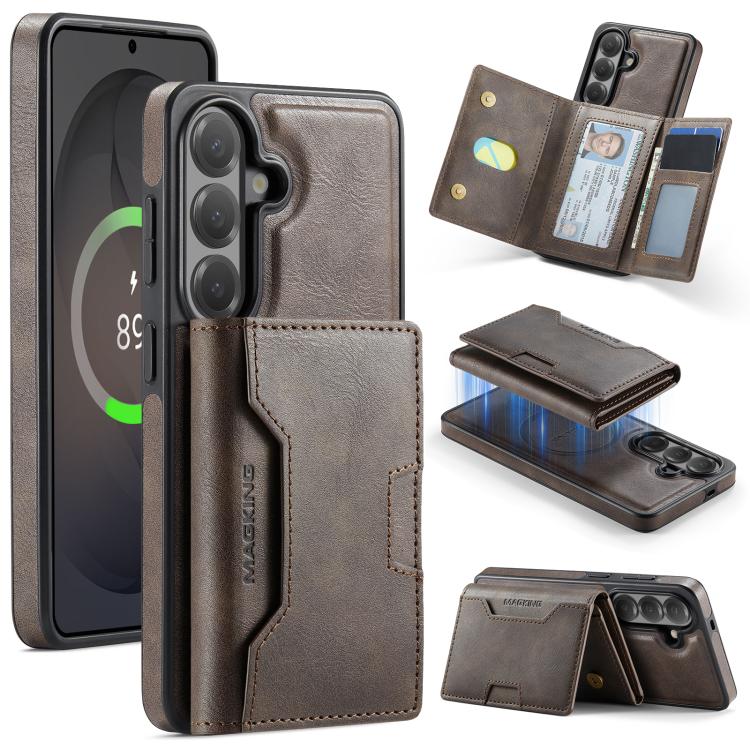 MAGKING K4 Series MagSafe RFID Tri-fold Card Bag Detachable Phone Case, For Samsung Galaxy S26+ 5G, For Samsung Galaxy S26 Ultra 5G, For Samsung Galaxy S26 5G, For Samsung Galaxy S25 FE 5G, For Samsung Galaxy S25 Edge 5G, For Samsung Galaxy S25 5G     ...