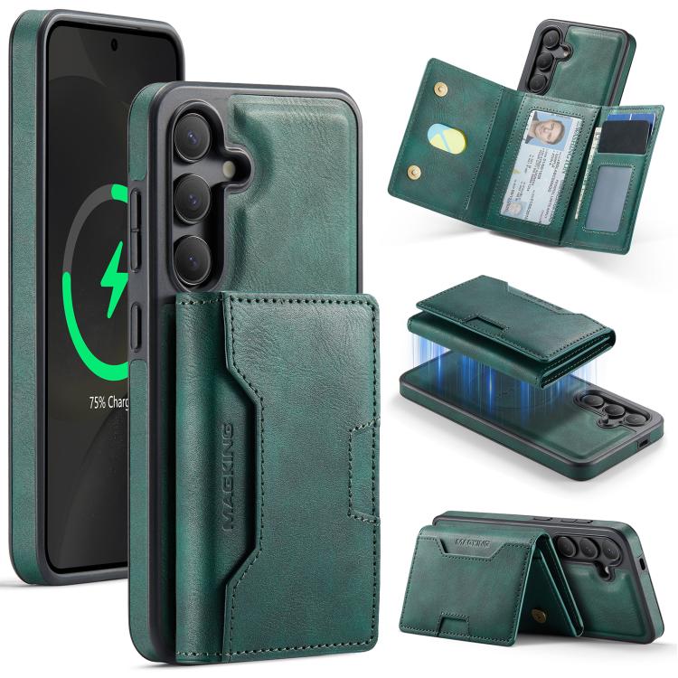 MAGKING K4 Series MagSafe RFID Tri-fold Card Bag Detachable Phone Case, For Galaxy S24 Ultra 5G, For Galaxy S24+ 5G, For Galaxy S24 5G