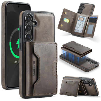 MAGKING K4 Series MagSafe RFID Tri-fold Card Bag Detachable Phone Case, For Galaxy S24 Ultra 5G, For Galaxy S24+ 5G, For Galaxy S24 5G
