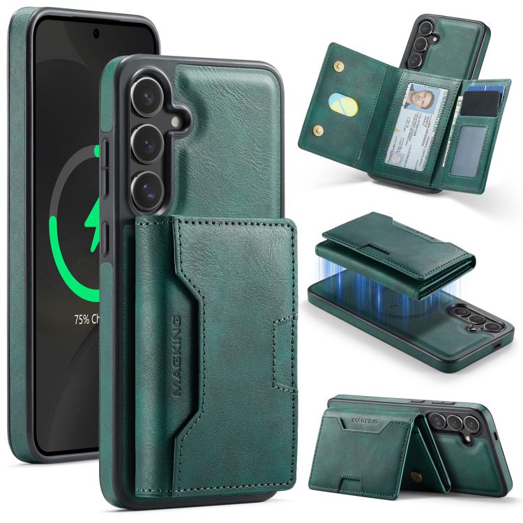 MAGKING K4 Series MagSafe RFID Tri-fold Card Bag Detachable Phone Case, For Galaxy S24 Ultra 5G, For Galaxy S24+ 5G, For Galaxy S24 5G