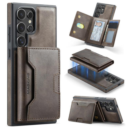 MAGKING K4 Series MagSafe RFID Tri-fold Card Bag Detachable Phone Case, For Galaxy S24 Ultra 5G, For Galaxy S24+ 5G, For Galaxy S24 5G