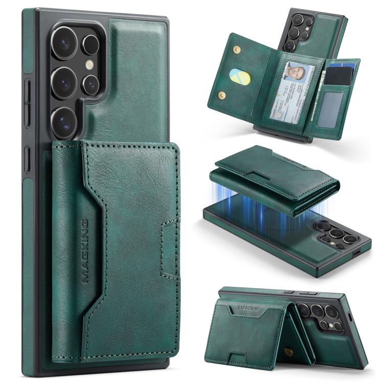 MAGKING K4 Series MagSafe RFID Tri-fold Card Bag Detachable Phone Case, For Galaxy S24 Ultra 5G, For Galaxy S24+ 5G, For Galaxy S24 5G