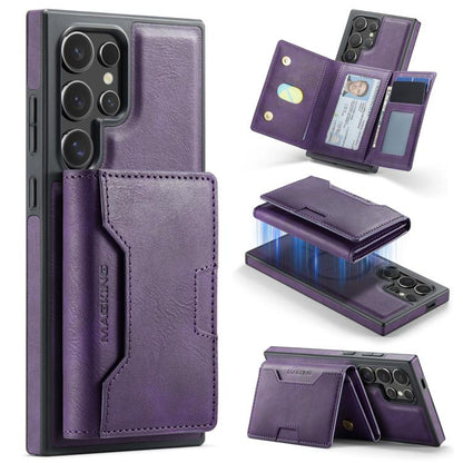 MAGKING K4 Series MagSafe RFID Tri-fold Card Bag Detachable Phone Case, For Galaxy S24 Ultra 5G, For Galaxy S24+ 5G, For Galaxy S24 5G