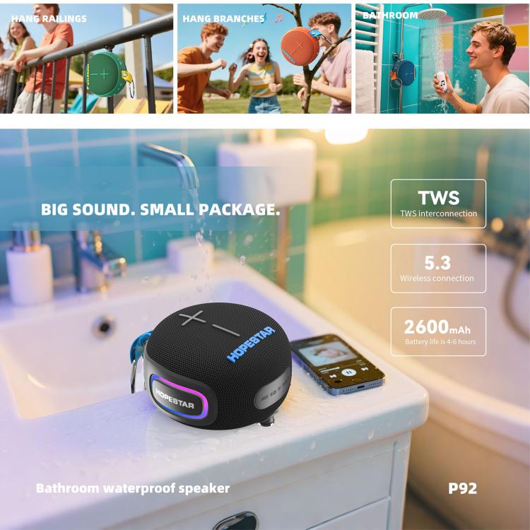HOPESTAR P92 15W Outdoor IPX7 Waterproof Wireless Bluetooth Speaker