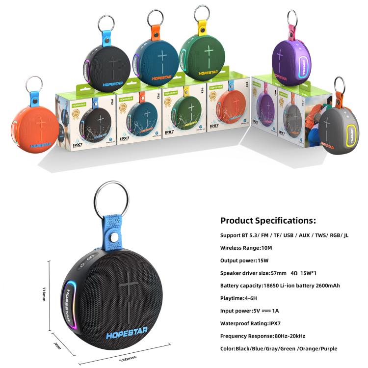 HOPESTAR P92 15W Outdoor IPX7 Waterproof Wireless Bluetooth Speaker