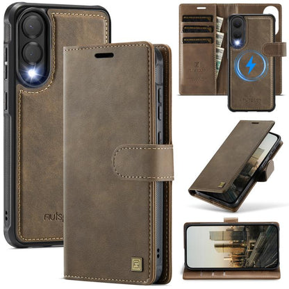 AutSpace A05 2 in 1 Retro Calf Texture MagSafe Magnetic Phone Case, For Samsung Galaxy S26+ 5G, For Samsung Galaxy S26 Ultra 5G, For Samsung Galaxy S26 5G, For Samsung Galaxy S25 FE 5G, For Samsung Galaxy S25 Edge 5G, For Samsung Galaxy S25 5G / S24 5G...