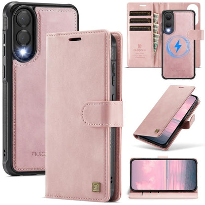 AutSpace A05 2 in 1 Retro Calf Texture MagSafe Magnetic Phone Case, For Samsung Galaxy S26+ 5G, For Samsung Galaxy S26 Ultra 5G, For Samsung Galaxy S26 5G, For Samsung Galaxy S25 FE 5G, For Samsung Galaxy S25 Edge 5G, For Samsung Galaxy S25 5G / S24 5G...