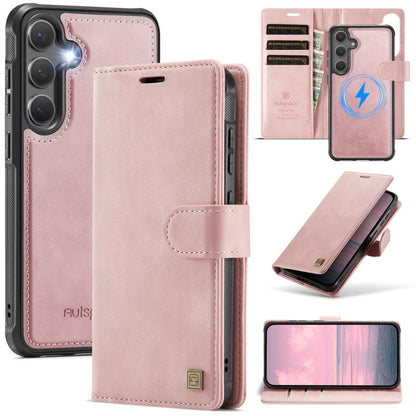 AutSpace A05 2 in 1 Retro Calf Texture MagSafe Magnetic Phone Case, For Samsung Galaxy S26+ 5G, For Samsung Galaxy S26 Ultra 5G, For Samsung Galaxy S26 5G, For Samsung Galaxy S25 FE 5G, For Samsung Galaxy S25 Edge 5G, For Samsung Galaxy S25 5G / S24 5G...