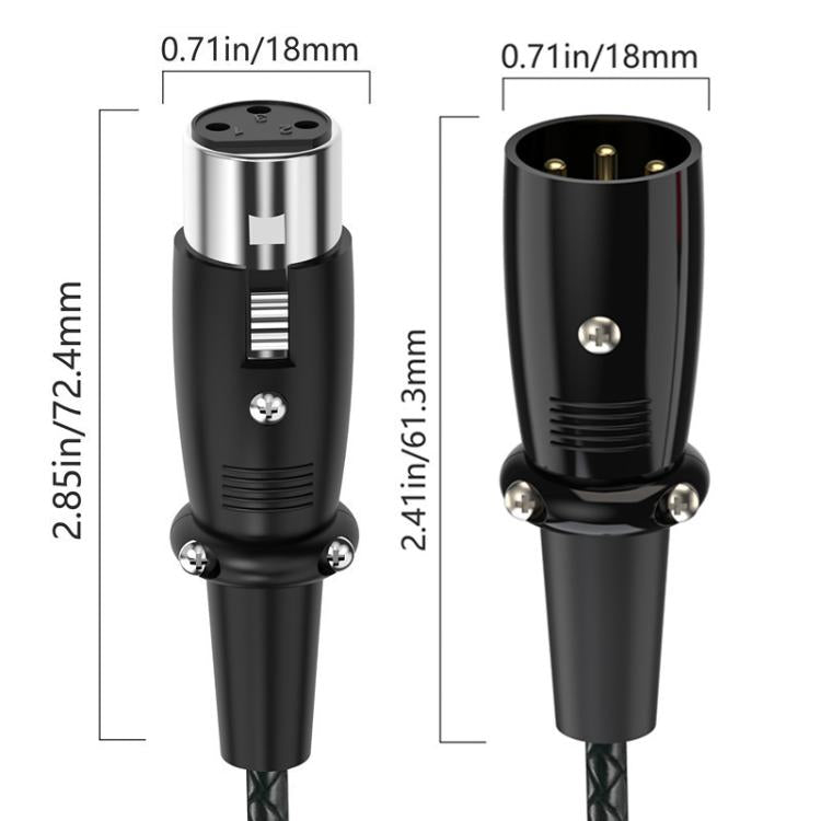 Y-type Balanced Microphone Splitter XLR Audio Cable, Length: 0.5m