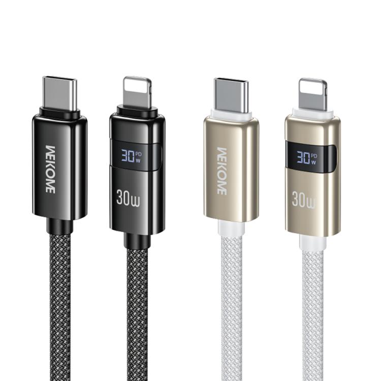 WK WDC-104 Raython 2 Digital Display 30W Type-C to 8 Pin Fast Charging Data Cable, Length: 1.2m