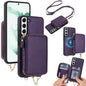 AwQuer 2 in 1 Crossbody Zipper Wallet Leather Back Phone Case, For Samsung Galaxy S22+ 5G, For Samsung Galaxy S22 5G