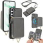 AwQuer 2 in 1 Crossbody Zipper Wallet Leather Back Phone Case, For Samsung Galaxy S22+ 5G, For Samsung Galaxy S22 5G
