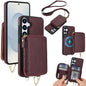 AwQuer 2 in 1 Crossbody Zipper Wallet Leather Back Phone Case, For Samsung Galaxy S25 FE 5G, For Samsung Galaxy S25 Edge 5G, For Samsung Galaxy S24 / S25 5G, For Samsung Galaxy S24+ / S25+ 5G, For Samsung Galaxy S25 Ultra 5G, For Samsung Galaxy S24 FE 5G