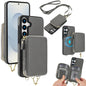 AwQuer 2 in 1 Crossbody Zipper Wallet Leather Back Phone Case, For Samsung Galaxy S24 Ultra 5G, For Samsung Galaxy S23 FE 5G, For Samsung Galaxy S23 Ultra 5G, For Samsung Galaxy S23+ 5G, For Samsung Galaxy S23 5G, For Samsung Galaxy S22 Ultra 5G