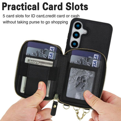 AwQuer 2 in 1 Crossbody Zipper Wallet Leather Back Phone Case, For Samsung Galaxy S25 FE 5G, For Samsung Galaxy S25 Edge 5G, For Samsung Galaxy S24 / S25 5G, For Samsung Galaxy S24+ / S25+ 5G, For Samsung Galaxy S25 Ultra 5G, For Samsung Galaxy S24 FE 5G