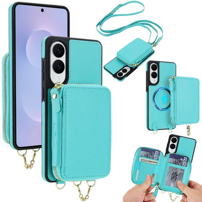 AwQuer 2 in 1 Crossbody Zipper Wallet Leather Back Phone Case, For Samsung Galaxy S25 FE 5G, For Samsung Galaxy S25 Edge 5G, For Samsung Galaxy S24 / S25 5G, For Samsung Galaxy S24+ / S25+ 5G, For Samsung Galaxy S25 Ultra 5G, For Samsung Galaxy S24 FE 5G