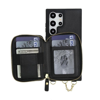 AwQuer 2 in 1 Crossbody Zipper Wallet Leather Back Phone Case, For Samsung Galaxy S24 Ultra 5G, For Samsung Galaxy S23 FE 5G, For Samsung Galaxy S23 Ultra 5G, For Samsung Galaxy S23+ 5G, For Samsung Galaxy S23 5G, For Samsung Galaxy S22 Ultra 5G