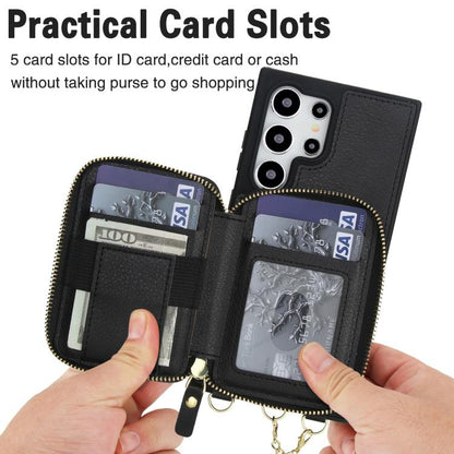AwQuer 2 in 1 Crossbody Zipper Wallet Leather Back Phone Case, For Samsung Galaxy S24 Ultra 5G, For Samsung Galaxy S23 FE 5G, For Samsung Galaxy S23 Ultra 5G, For Samsung Galaxy S23+ 5G, For Samsung Galaxy S23 5G, For Samsung Galaxy S22 Ultra 5G