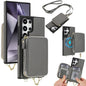 AwQuer 2 in 1 Crossbody Zipper Wallet Leather Back Phone Case, For Samsung Galaxy S24 Ultra 5G, For Samsung Galaxy S23 FE 5G, For Samsung Galaxy S23 Ultra 5G, For Samsung Galaxy S23+ 5G, For Samsung Galaxy S23 5G, For Samsung Galaxy S22 Ultra 5G