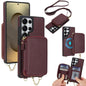 AwQuer 2 in 1 Crossbody Zipper Wallet Leather Back Phone Case, For Samsung Galaxy S25 FE 5G, For Samsung Galaxy S25 Edge 5G, For Samsung Galaxy S24 / S25 5G, For Samsung Galaxy S24+ / S25+ 5G, For Samsung Galaxy S25 Ultra 5G, For Samsung Galaxy S24 FE 5G
