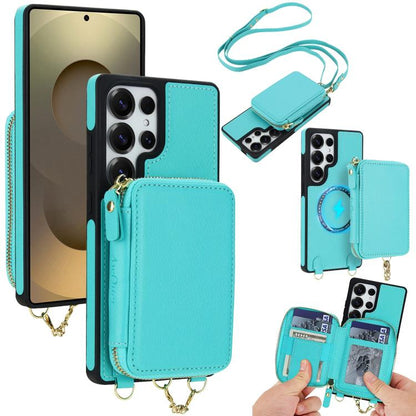 AwQuer 2 in 1 Crossbody Zipper Wallet Leather Back Phone Case, For Samsung Galaxy S25 FE 5G, For Samsung Galaxy S25 Edge 5G, For Samsung Galaxy S24 / S25 5G, For Samsung Galaxy S24+ / S25+ 5G, For Samsung Galaxy S25 Ultra 5G, For Samsung Galaxy S24 FE 5G