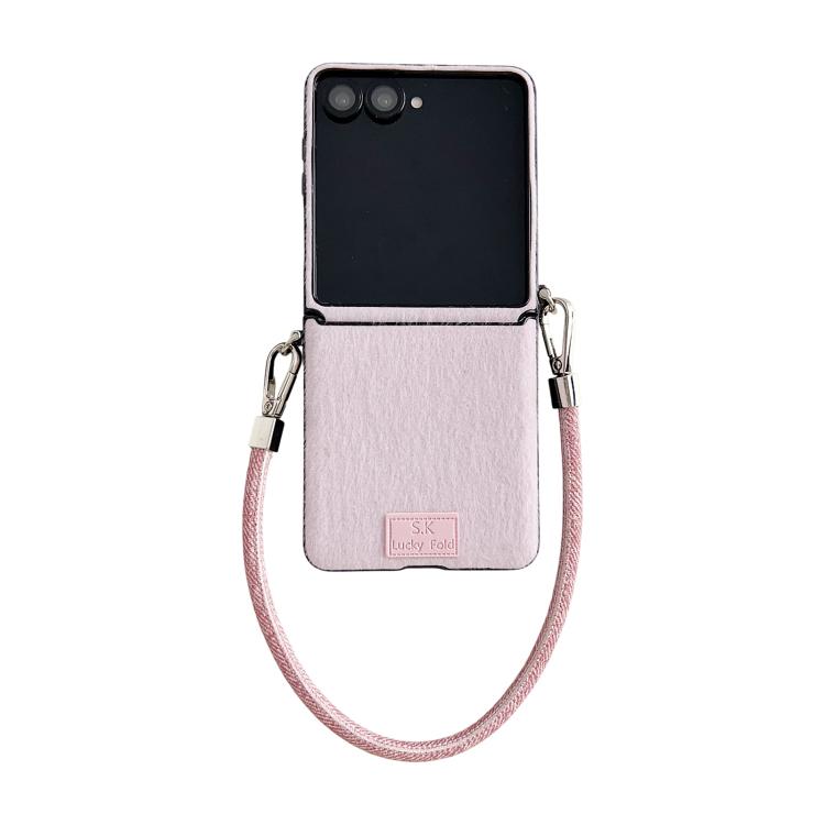 Nameplate Style Plush Side Buckle Phone Case with Strap