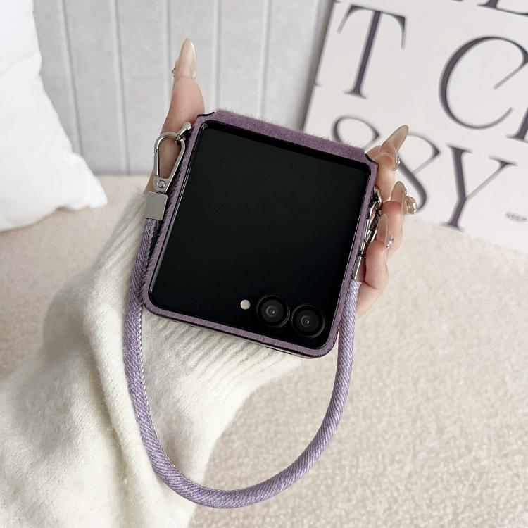 Nameplate Style Plush Side Buckle Phone Case with Strap