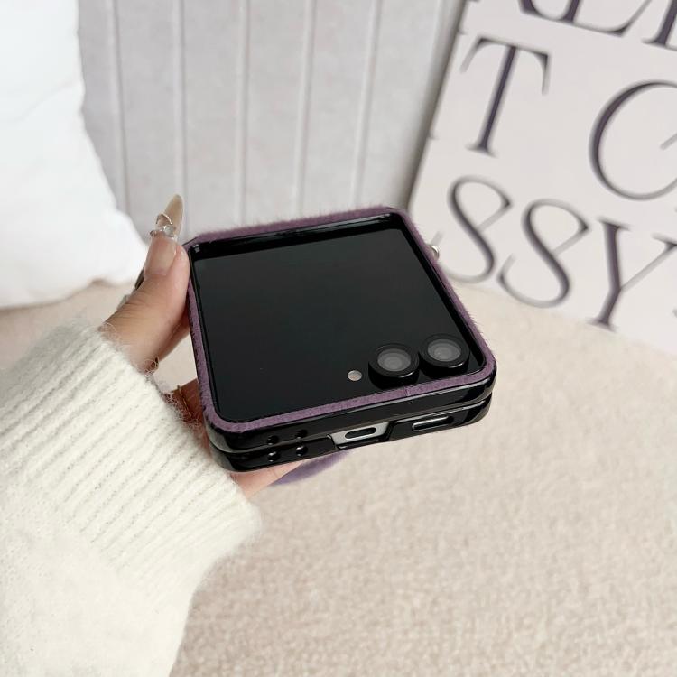 Nameplate Style Plush Side Buckle Phone Case with Strap