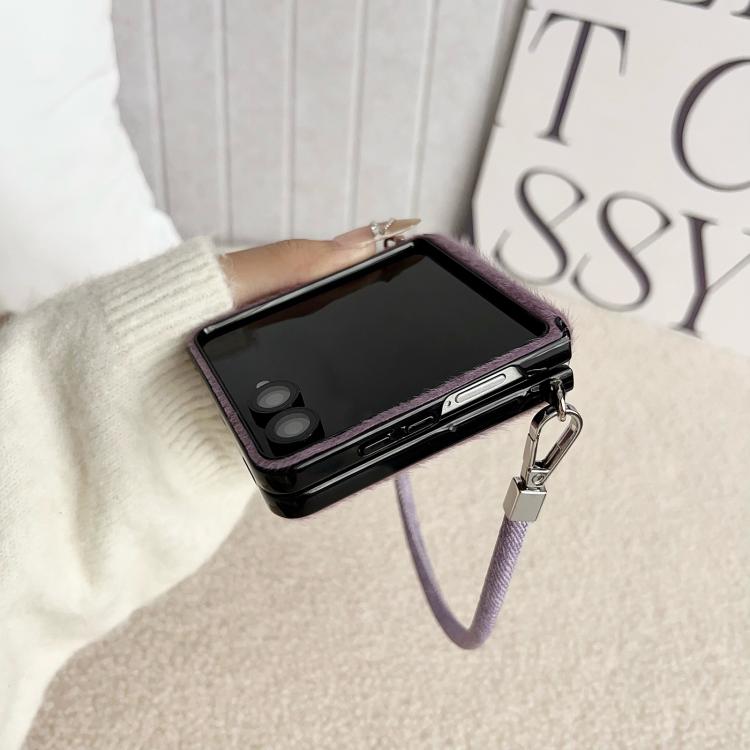 Nameplate Style Plush Side Buckle Phone Case with Strap