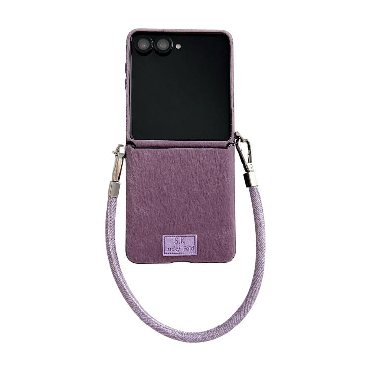 Nameplate Style Plush Side Buckle Phone Case with Strap
