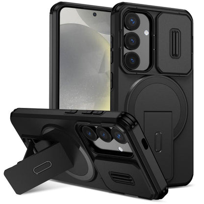 Sliding Camshield MagSafe Holder Phone Case, For Samsung Galaxy S26+ 5G, For Samsung Galaxy S26 Ultra 5G, For Samsung Galaxy S26 5G, For Samsung Galaxy S25 FE 5G, For Samsung Galaxy S25 Edge 5G, For Samsung Galaxy S25 / S24 5G