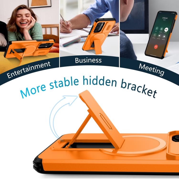 Sliding Camshield MagSafe Holder Phone Case, For Samsung Galaxy S26+ 5G, For Samsung Galaxy S26 Ultra 5G, For Samsung Galaxy S26 5G, For Samsung Galaxy S25 FE 5G, For Samsung Galaxy S25 Edge 5G, For Samsung Galaxy S25 / S24 5G